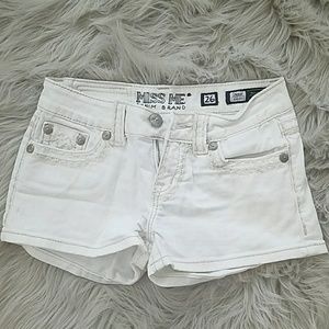 miss white denim shorts